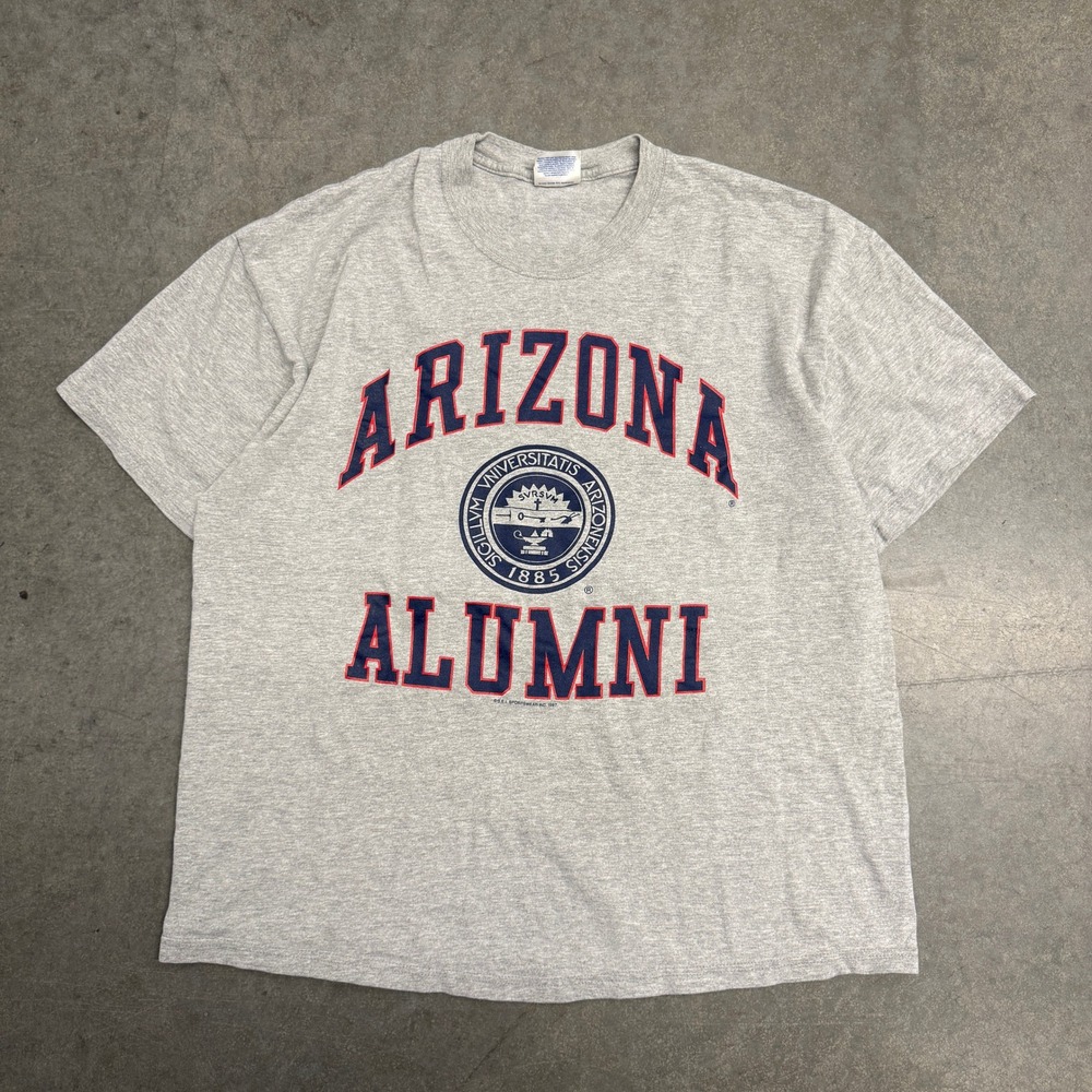 Vintage Hanes Beefy-T Arizona Alumni Shirt XL Gray U of A Wildcats Collegiate